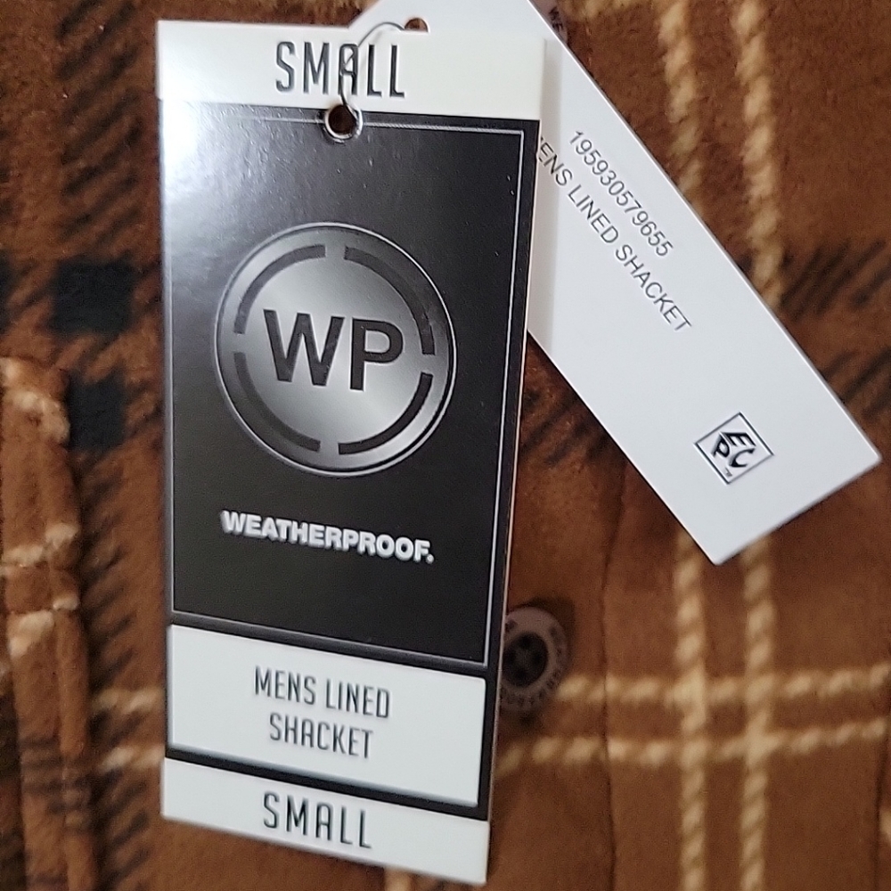 Weatherproof Shacket Men's Size Small Color Plaid Brown/Blue - Picture 14 of 14